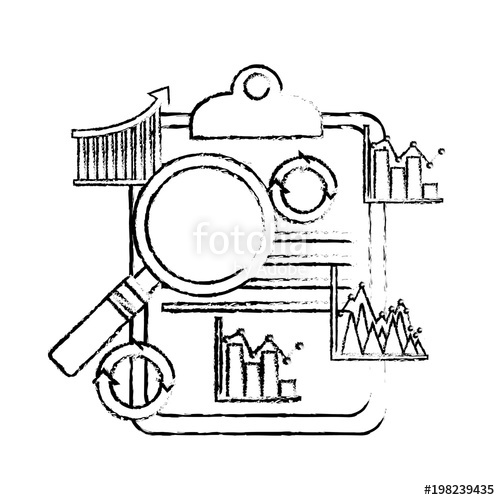 500x500 Business Clipboard Analysis Diagram Graphs Economy Financial - Clipboard Sketch