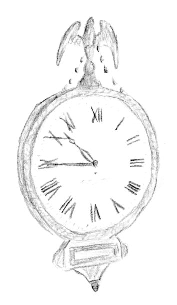 355x611 Sketches For 2014, Number 15 Simon Willard Clock Art Fn - Clock Sketch