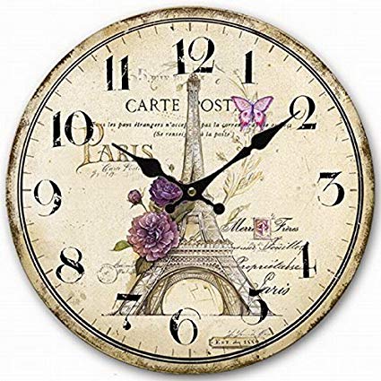 425x425 Telisha Wooden Wall Clock Sketch French Paris Eiffel - Clock Sketch