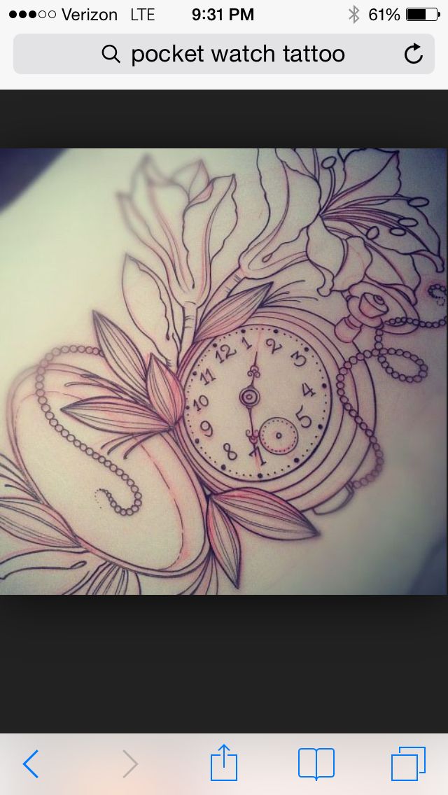 640x1136 Drawn Pocket Watch Time Flies - Clock Sketch Tattoo