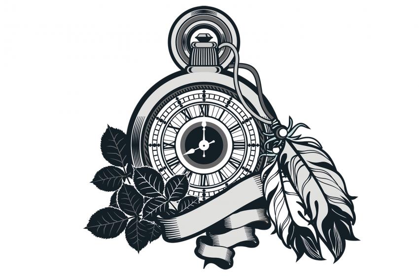 850x566 Pocket Watch Tattoo Designs Lovetoknow - Clock Sketch Tattoo