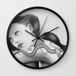 264x264 Tattoo Sketch Wall Clocks Society6 - Clock Sketch Tattoo