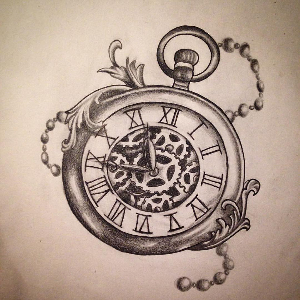Clock Sketch Tattoo at Explore collection of Clock