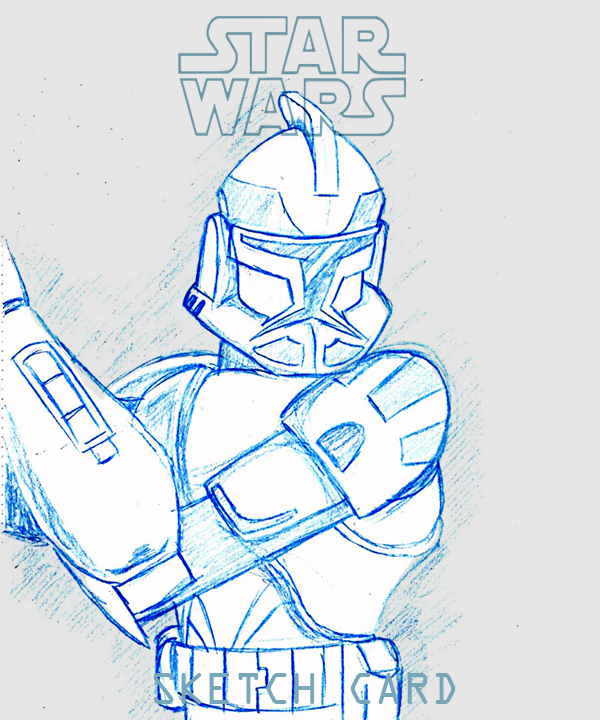 600x720 Clone Trooper Sketch Card!!! 4 Of 10!!!!! The Life Of Josh Frost - Clone Trooper Sketch