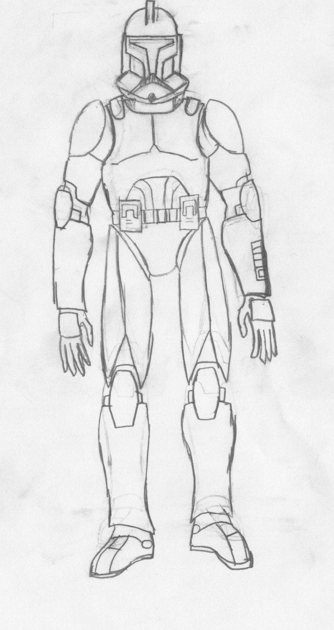 651x1228 Clone Trooper Template Sketch By Clonecaptainrex - Clone Trooper Sketch