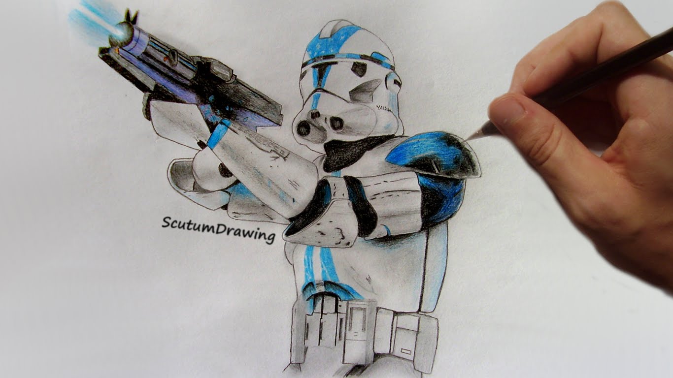 1366x768 Clonetrooper - Clone Trooper Sketch