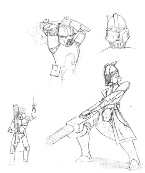 500x598 Portfolio Sketches Star Wars - Clone Trooper Sketch