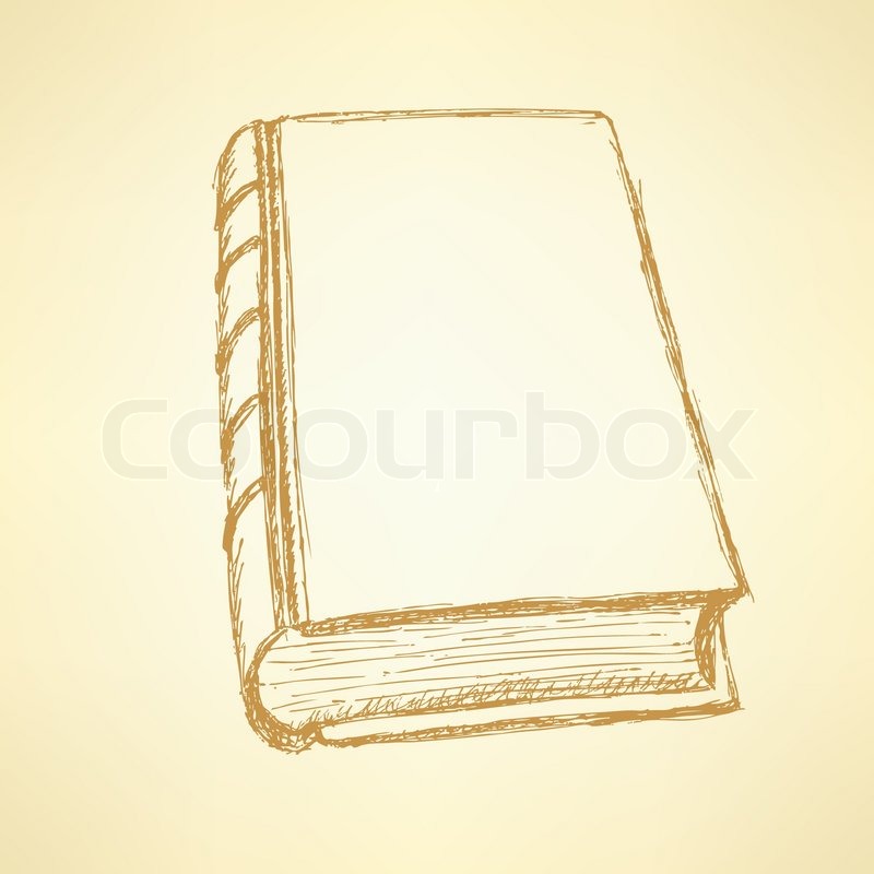 800x800 Sketch Cute Closed Book In Vintage Style Stock Vector Colourbox - Closed Book Sketch