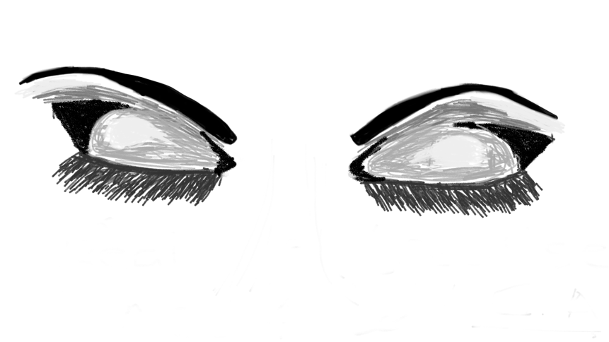 861x484 Attempted Drawing Of Closed Eyes - Closed Eyes Sketch
