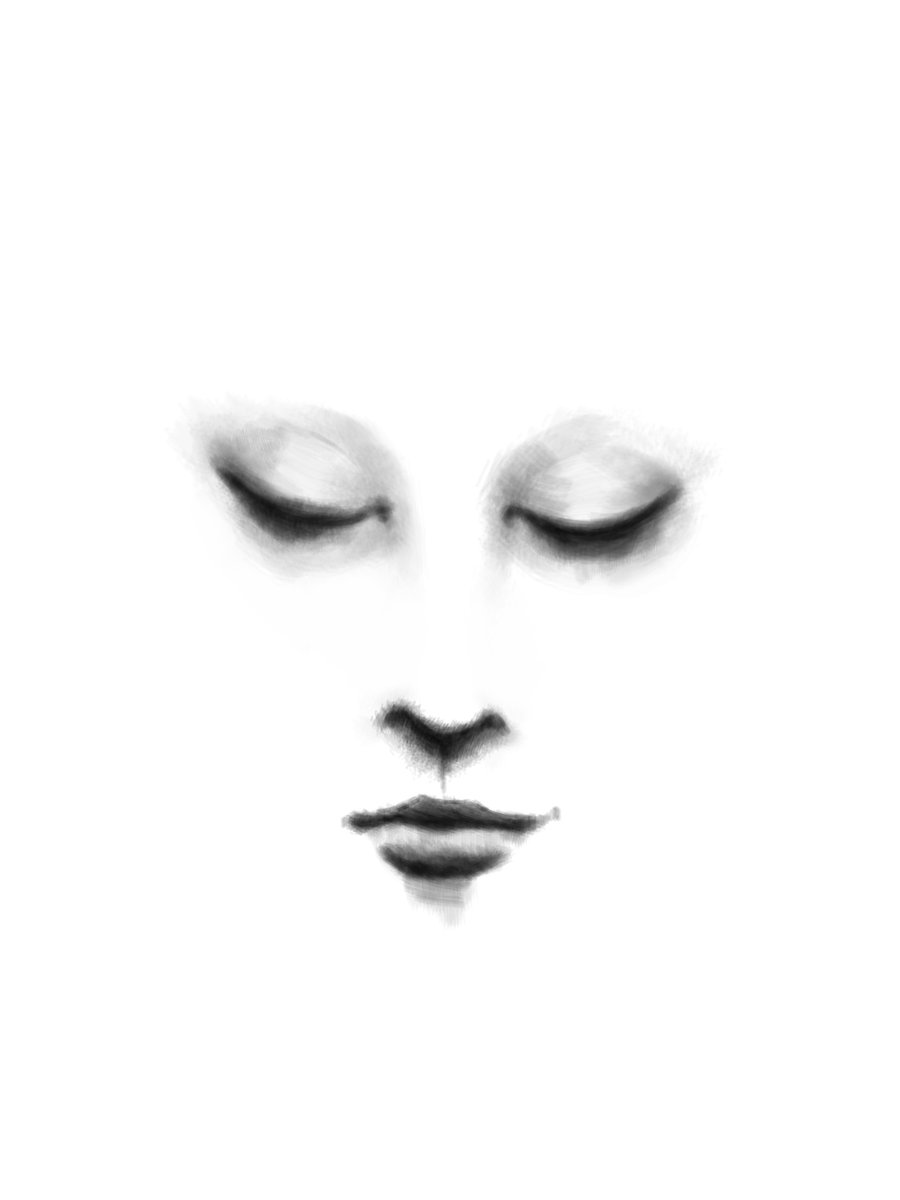 900x1200 Closed Eyes Sketch - Closed Eyes Sketch