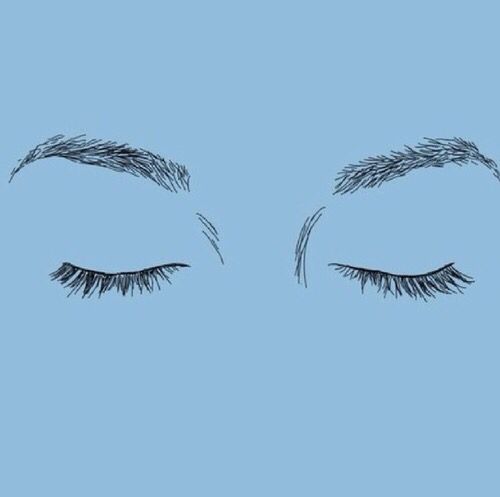500x497 Closed Eyes Eyewear Everywhere Blue Aesthetic - Closed Eyes Sketch