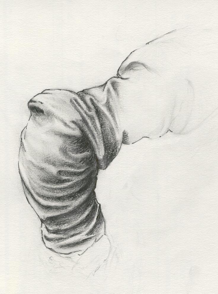 736x992 Brianskyfish Cloth Wrinkle Pencil Sketch - Cloth Sketch