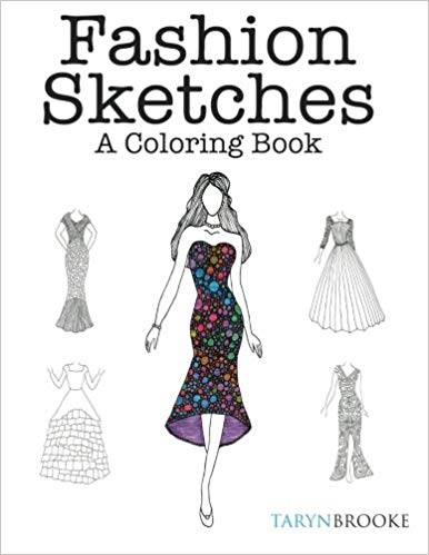 386x499 Fashion Sketches A Coloring Book Fashion Inspired Adult Coloring - Clothing Design Sketches