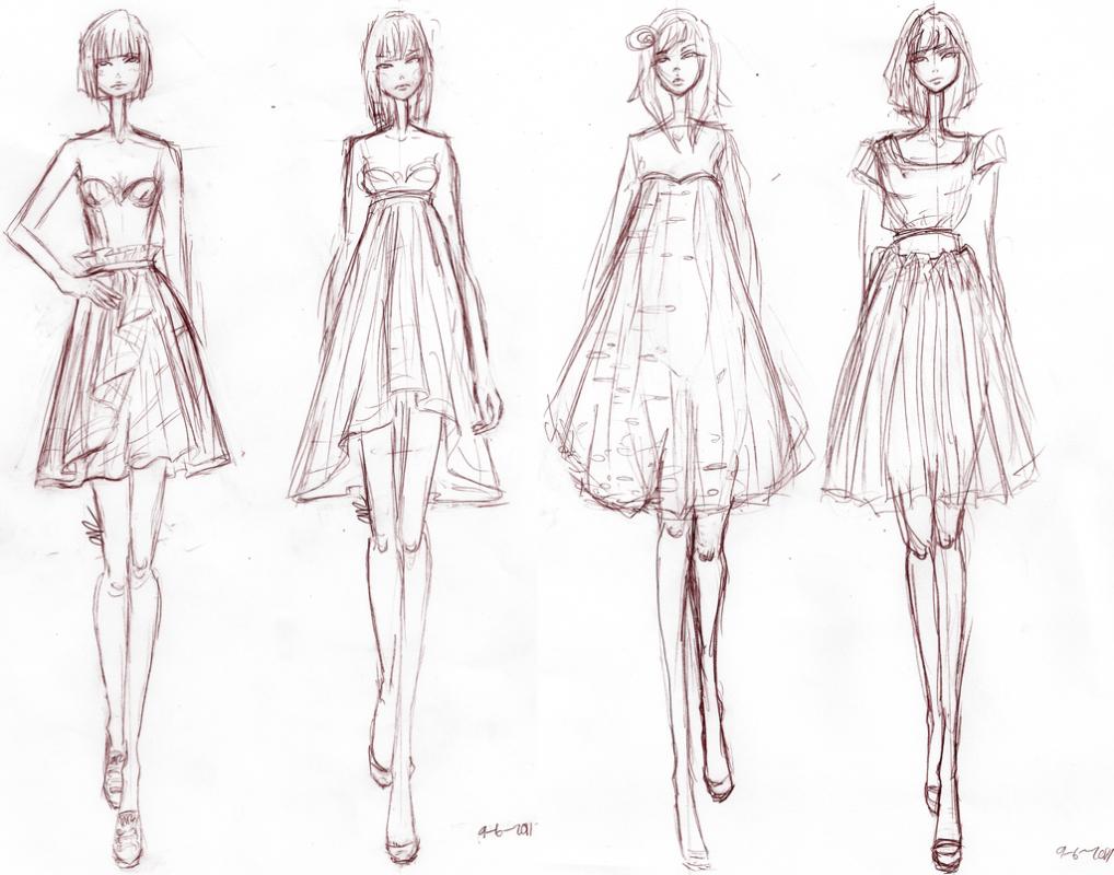 1018x800 How To Sketch Fashion Designs - Clothing Design Sketches