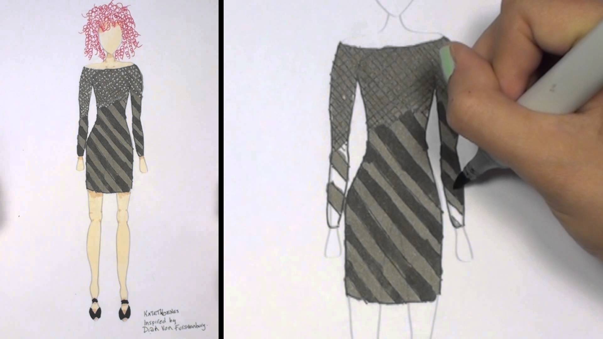 1920x1080 How To Draw Clothes For Beginners Fashion Designing Black And - Clothing Design Sketches