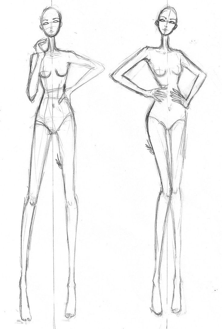 734x1088 Free Fashion Croquis 06 By =aiciel Fashion Dress - Clothing Model Sketch