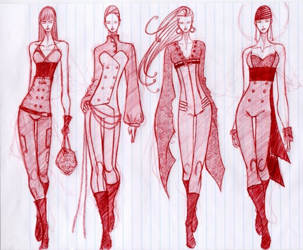 592x490 55 Inspiring Fashion Sketches Amp Illustrations - Clothing Sketches