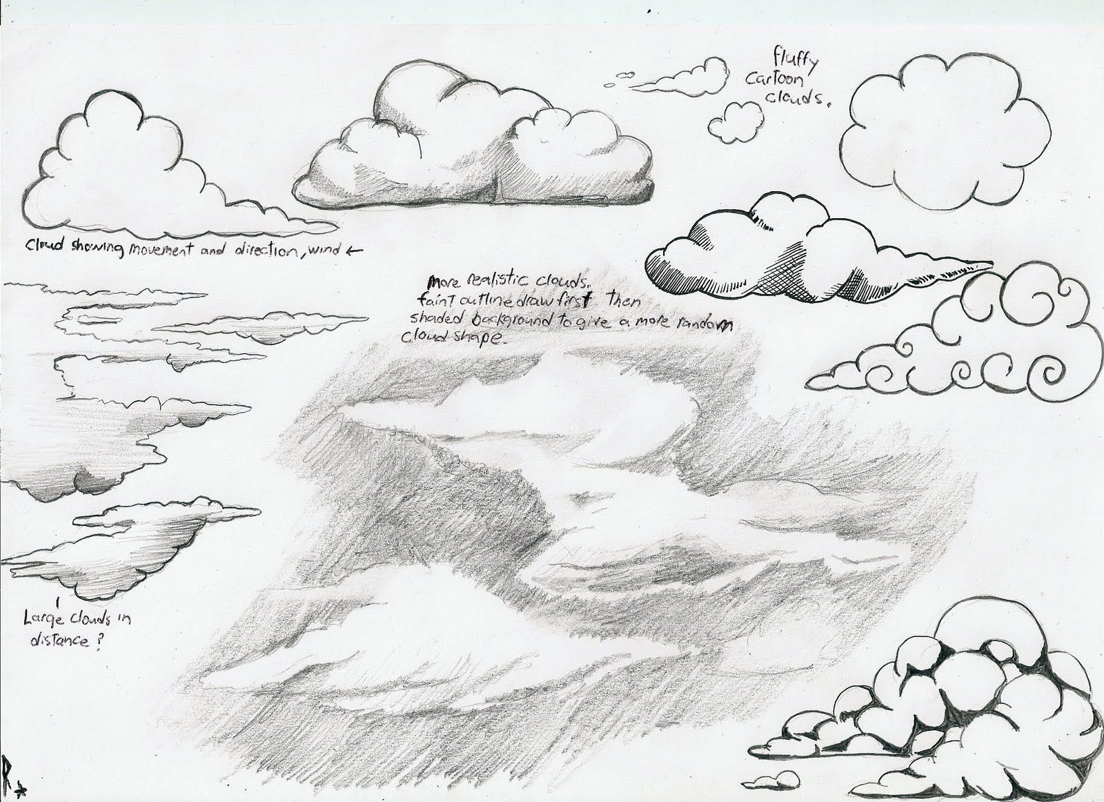 1600x1162 Start By Just Looking Up. Ever Since A Fellow Artist Challenged Me - Cloud Sketch