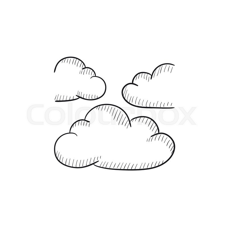 800x800 Clouds Vector Sketch Icon Isolated On Background. Hand Drawn - Cloud Sketch Images
