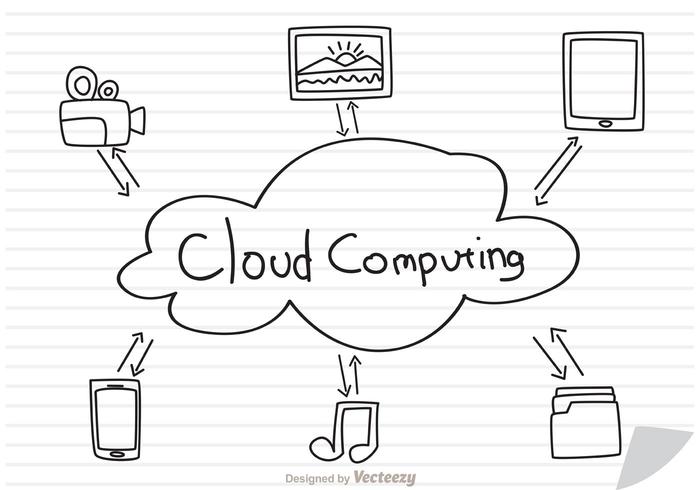 700x490 Cloud Computing Concept Sketch On Paper Vector - Cloud Sketch Images