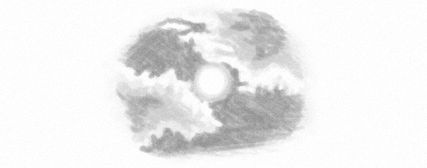 850x335 How To Draw Clouds And Sky - Cloud Sketch Images