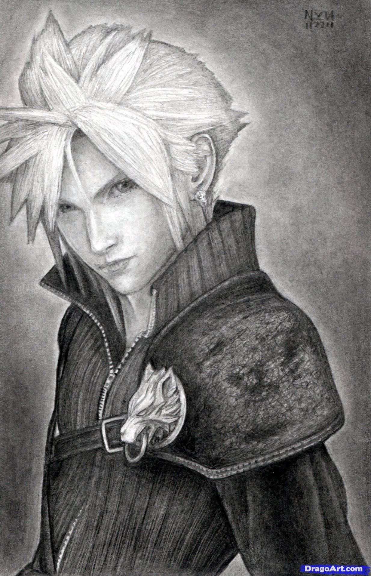 1234x1915 How To Draw Fantasy Anime How To Draw Cloud Strife, Final - Cloud Strife Sketch