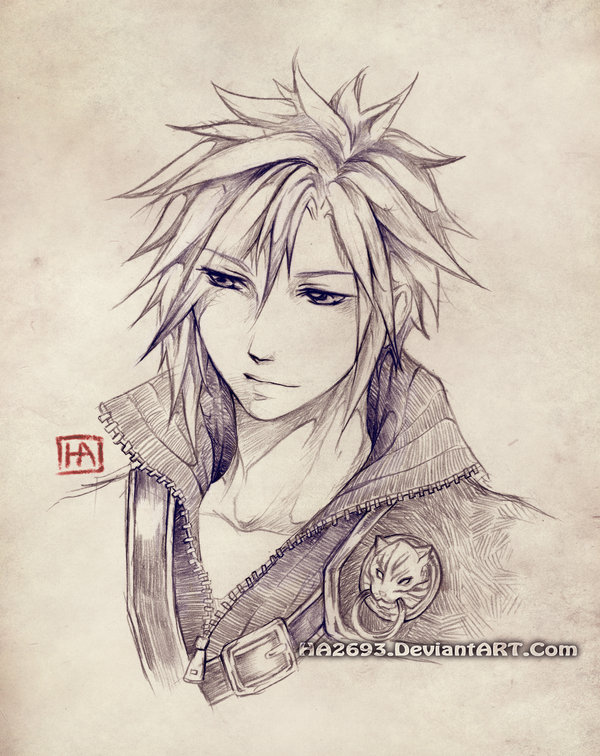 600x756 Sketch Gift. Cloud Strife By Ha2693 - Cloud Strife Sketch