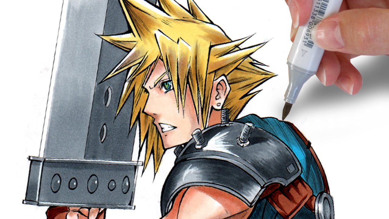 1280x720 How To Draw Cloud Strife - Cloud Strife Sketch