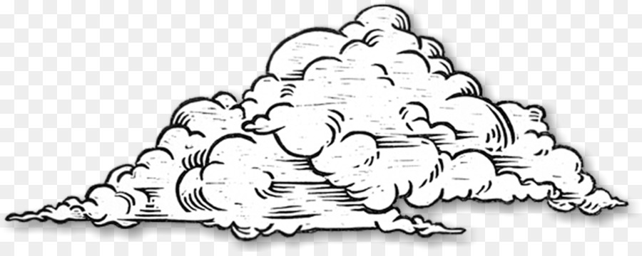 900x360 Drawing Line Art Sketch - Clouds Sketch