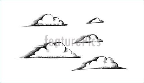 500x288 Illustration Of Sketch Of Clouds - Clouds Sketch