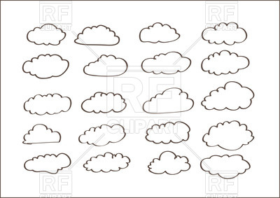 400x283 Sketch Of Clouds Vector Image Vector Artwork Of Objects Tumdee - Clouds Sketch