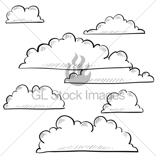 500x500 Clouds Sketch Gl Stock Images - Clouds Sketch