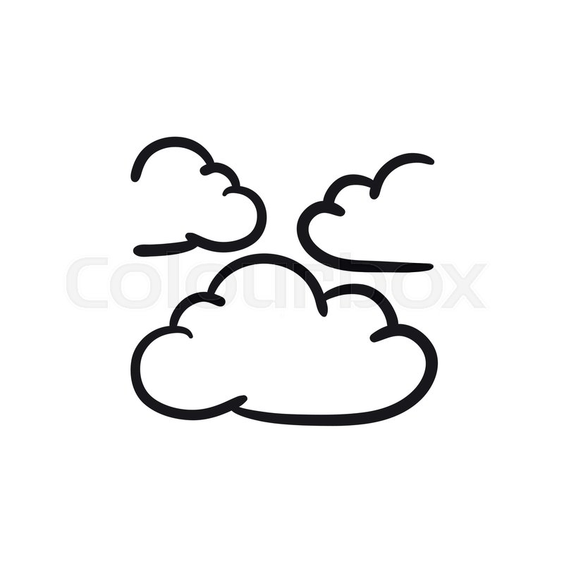 800x800 Clouds Vector Sketch Icon Isolated On Background. Hand Drawn - Clouds Sketch