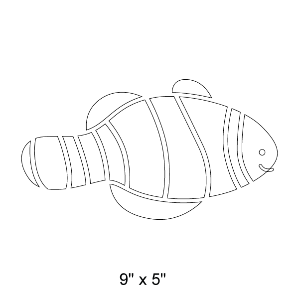 600x600 Clown Fish Stencil - Clown Fish Sketch