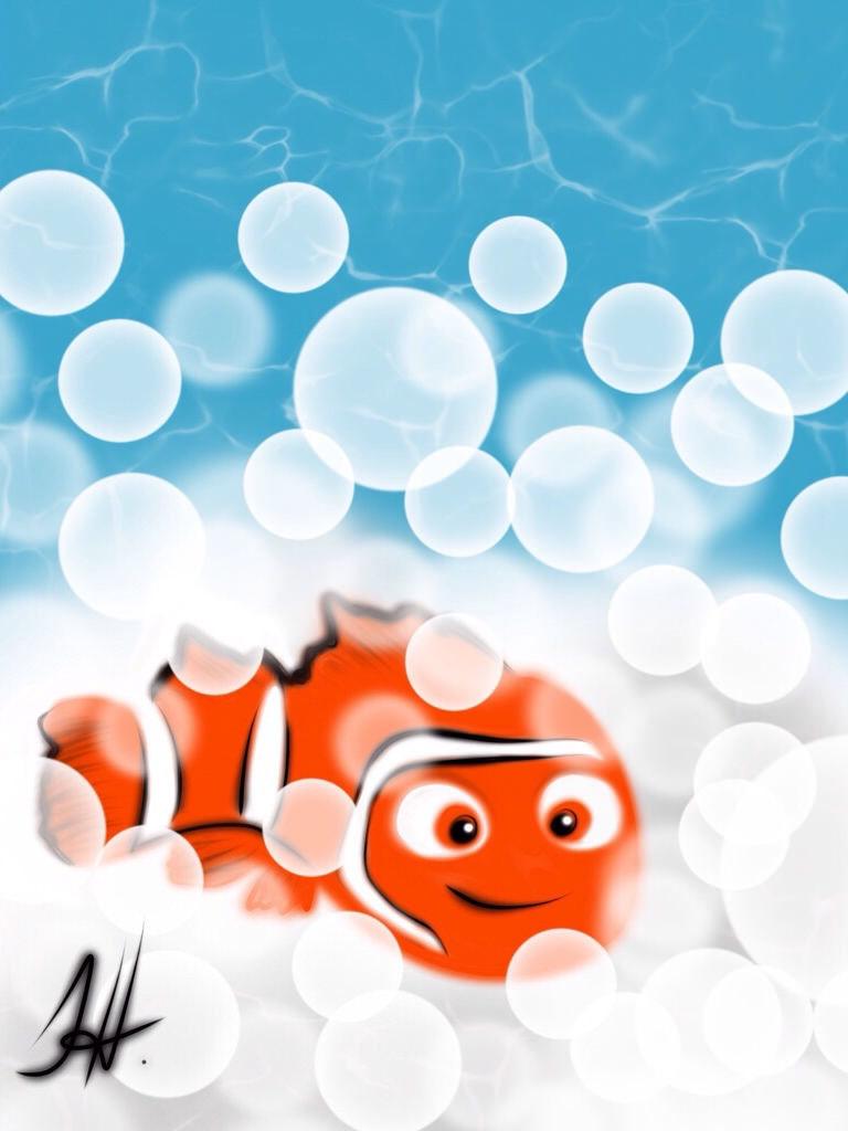 768x1024 Clown Fish ... Digital Art - Clown Fish Sketch