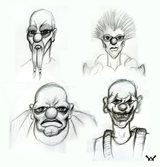 522x546 Clown Sketches 01 By Winterflood - Clown Sketch