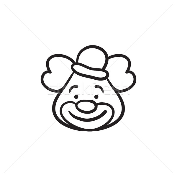 600x600 Clown Sketch Icon. Vector Illustration Andrei Krauchuk (Rastudio - Clown Sketch