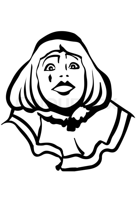 533x800 Clown Sketch Of The Actor With Beautiful Eyes Stock Vector - Clown Sketch