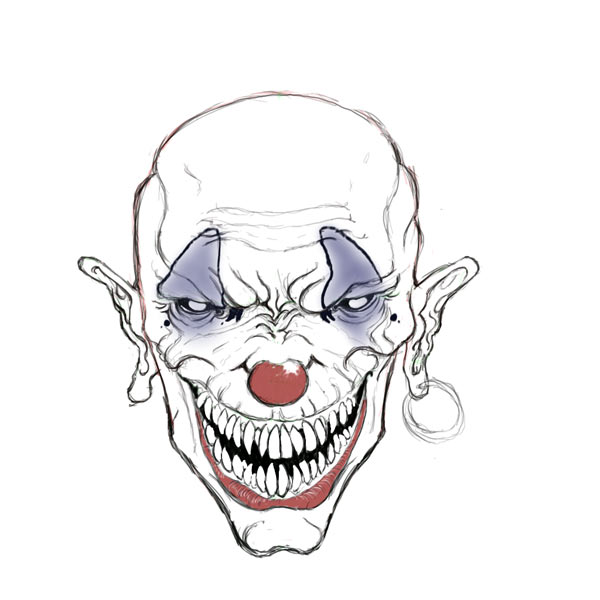 600x600 Evil Clown Drawings - Clown Sketch