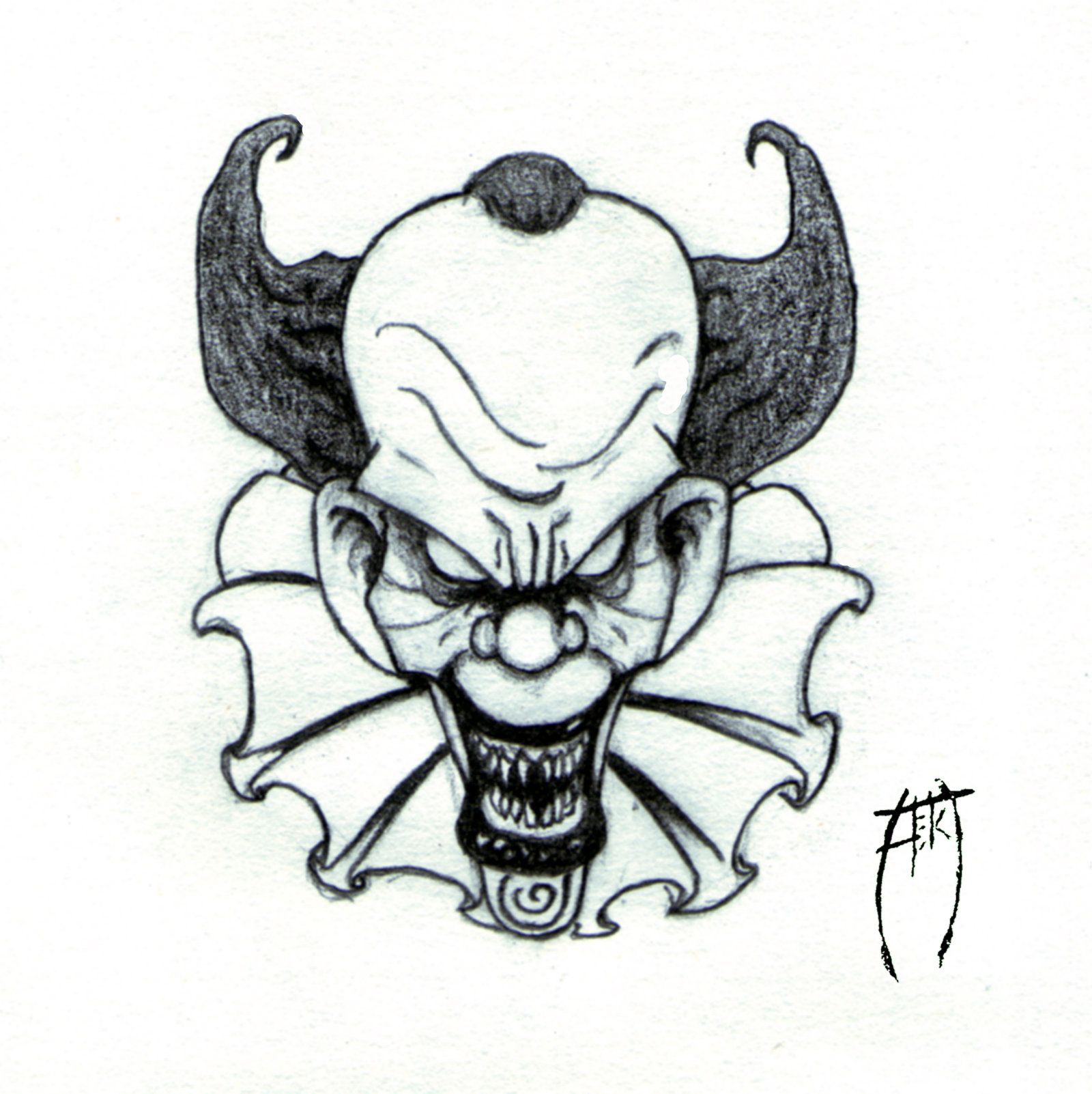 1600x1602 Evil Clown Drawings - Clown Sketch