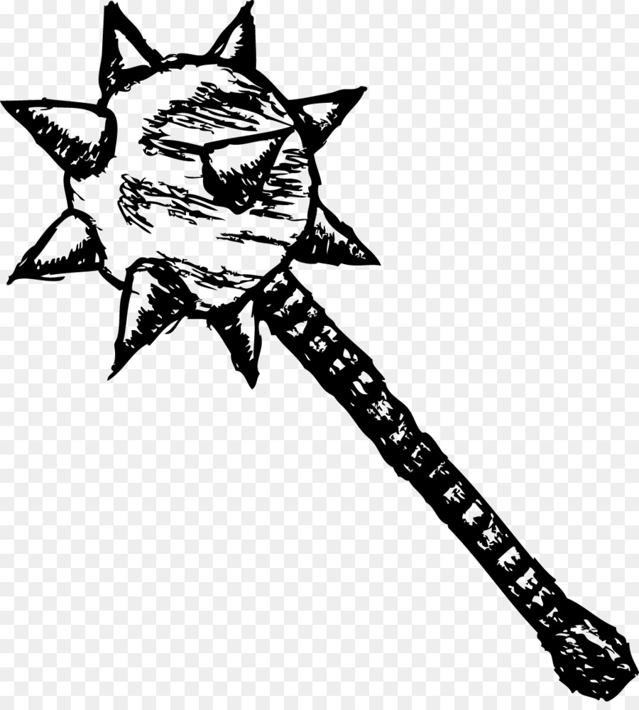 900x1000 Mace Weapon Drawing Club Sketch - Club Sketch