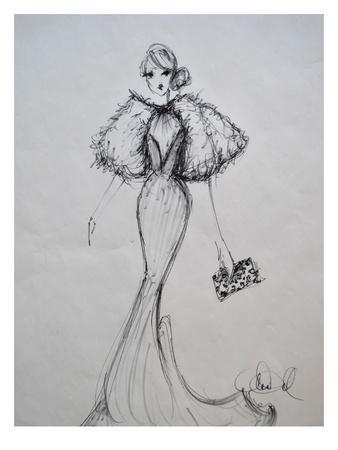 338x450 Leopard Clutch Art Print By Cara Francis - Clutch Sketches