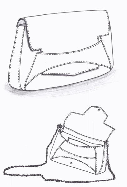 407x598 Sketch Of Stitch Collective Basics Clutch - Clutch Sketches