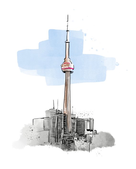 Cn Tower Sketch at PaintingValley.com | Explore collection of Cn Tower ...