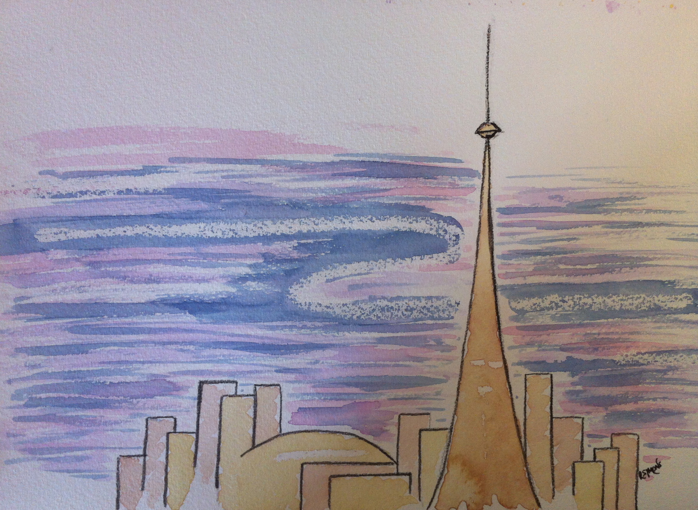 2425x1770 Cn Brush, Needle Amp Whisk - Cn Tower Sketch