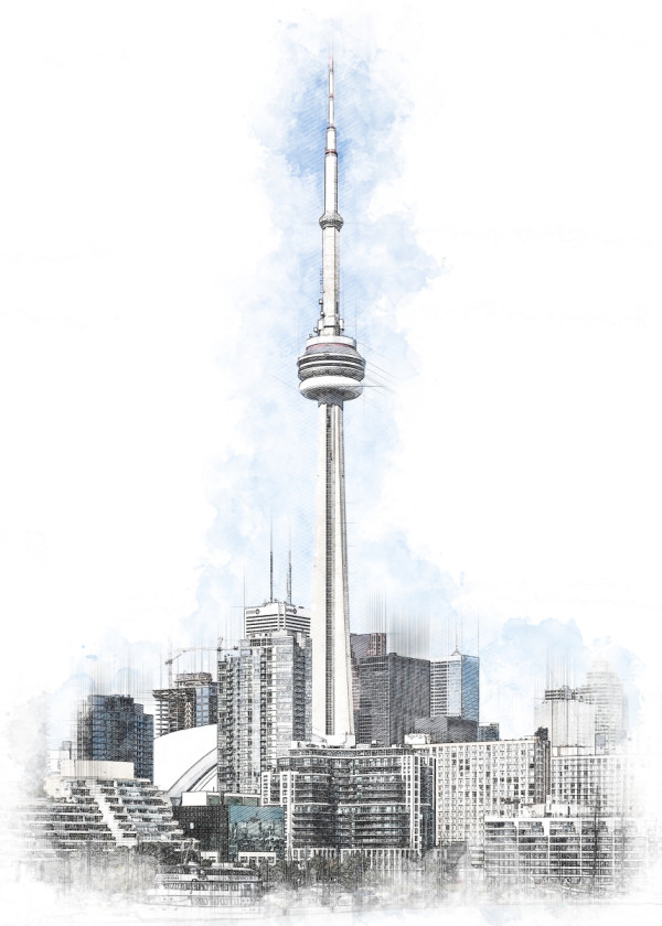 Cn Tower Sketch at PaintingValley.com | Explore collection of Cn Tower