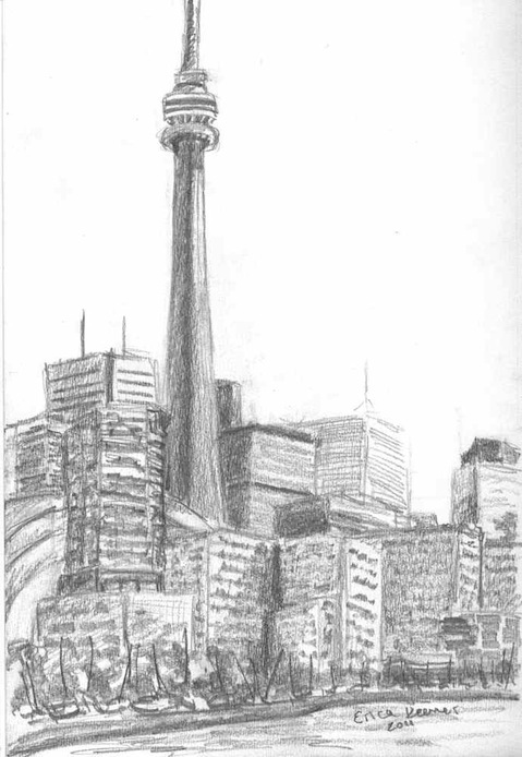 479x694 Excavations Back To Basics - Cn Tower Sketch