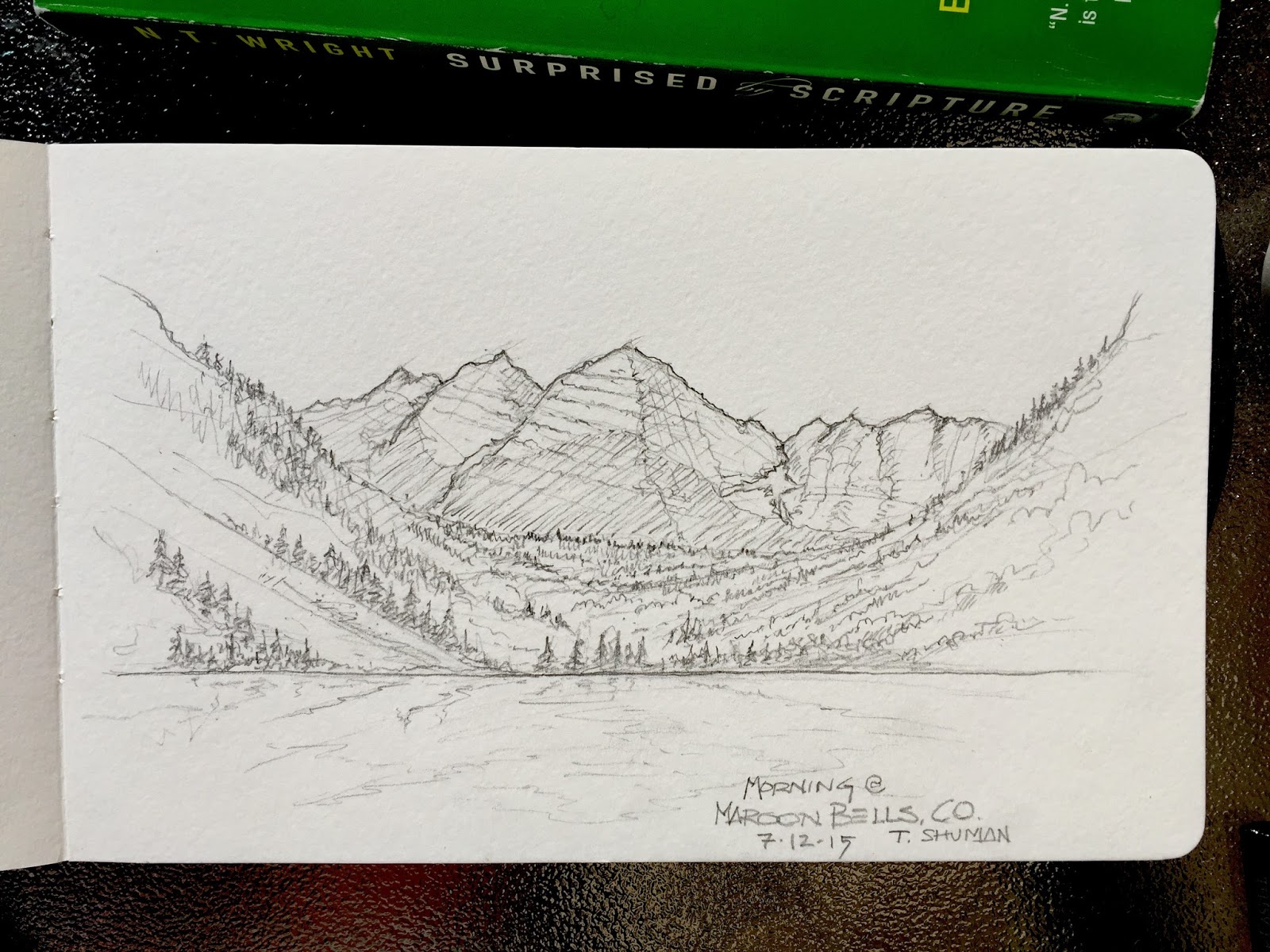 1600x1200 Unstringing The Bow Sketching Maroon Bells - Co Sketch