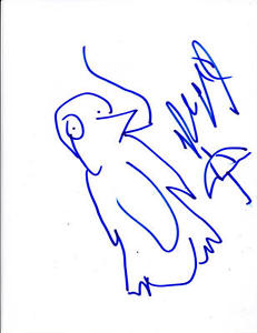 231x300 Robin Lord Taylor Signed 8.5x11 Sketch Autograph Gotham Penguin - Coa Sketch