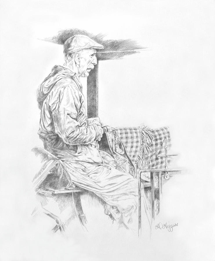 741x900 Killarney Horse Coach Driver Drawing By Derrick Higgins - Coach Sketch